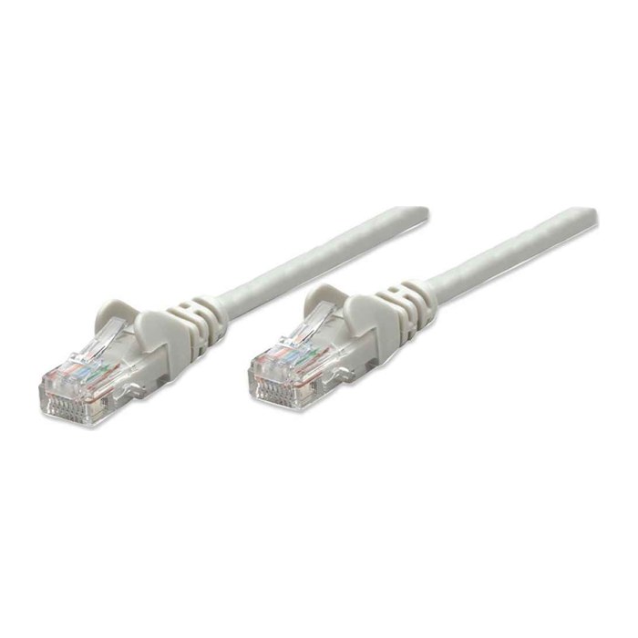 INTELLINET Patchkabel RJ45 U/UTP Cat5e 5.0m Hebelschutz grau