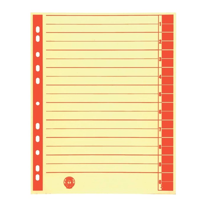 Wekre Trennblätter DIN A4 1-0 weiß/rot, 230 g/m², 100 Blatt