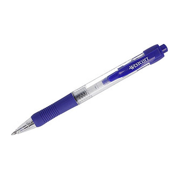 WESTCOTT Gelschreiber transparent/blau 0,4 mm, Schreibfarbe: blau, 1 St.