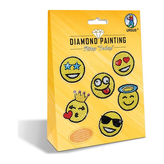 URSUS® Diamond Painting Sticker-Set Smileys mehrfarbig