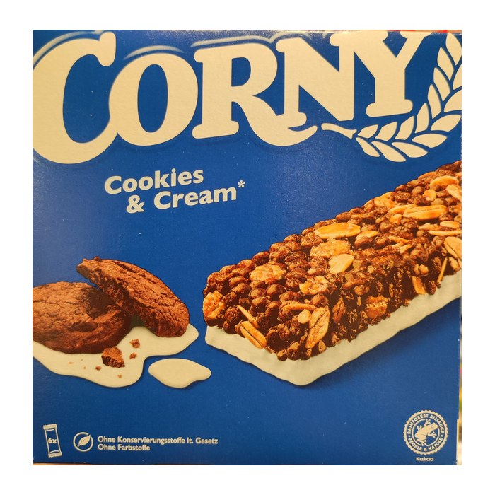 CORNY Cookies & Cream Müsliriegel 6 Riegel, 6 St.