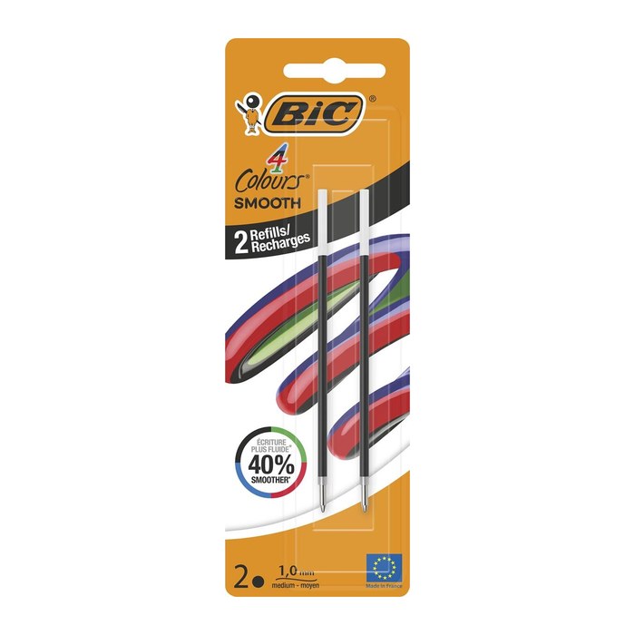 BIC 4 Colours Smooth Kugelschreibermine M schwarz, 2 St.