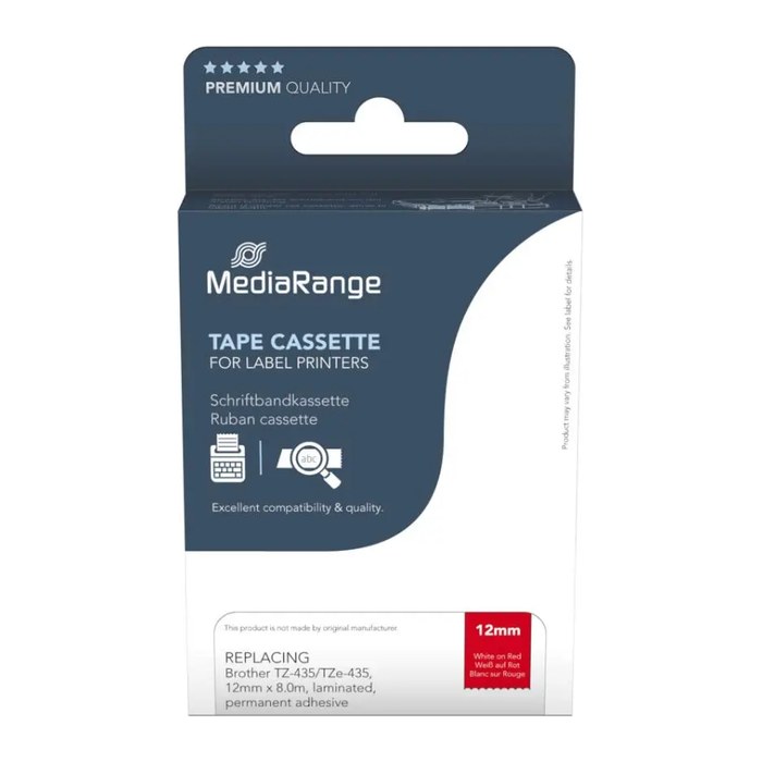 MediaRange Schriftbandka. Brother TZ-435/TZe-435 12mm 8m ws
