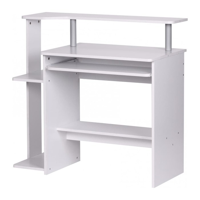WOHNLING Schreibtisch weiß rechteckig, Wangen-Gestell weiß 94,0 x 48,0 cm
