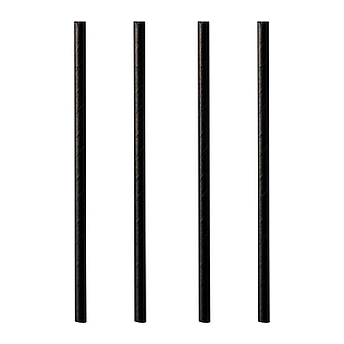 PAPSTAR Cocktail-Strohhalme pure schwarz Papier, 500 St.