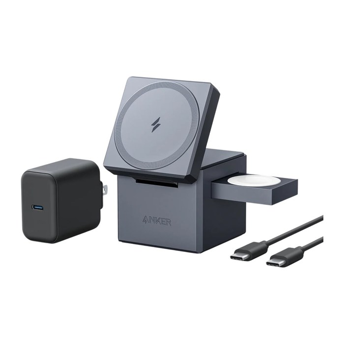 ANKER 3-in-1 Cube Induktive Ladestation schwarz, Kabellänge: 1,5 m, 30 Watt