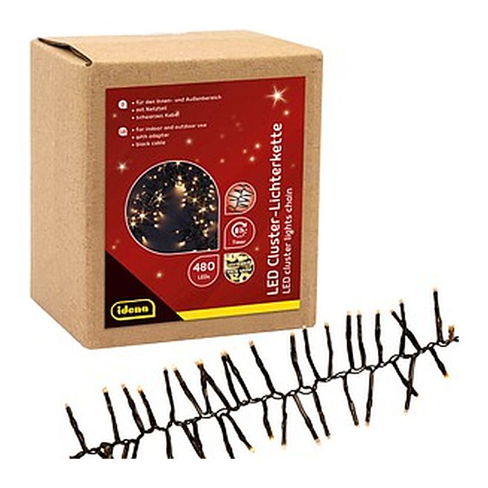 Idena 480er LED Lichterkette schwarz 14,5 m, 1 St.
