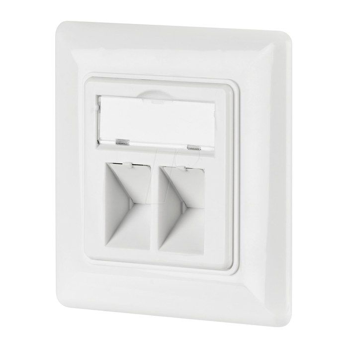 EFB Netzwerkdose 2-fach für Keystones, Weiss, RAL 9003