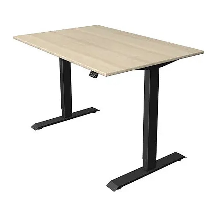 Kerkmann Move 1 elektrisch höhenverstellbarer Schreibtisch ahorn rechteckig, T-Fuß-Gestell grau 120,0 x 80,0 cm