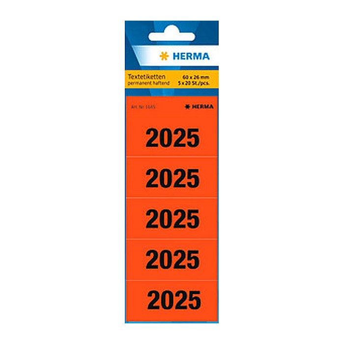 HERMA Inhaltsschilder 2025 rot, 100 St.