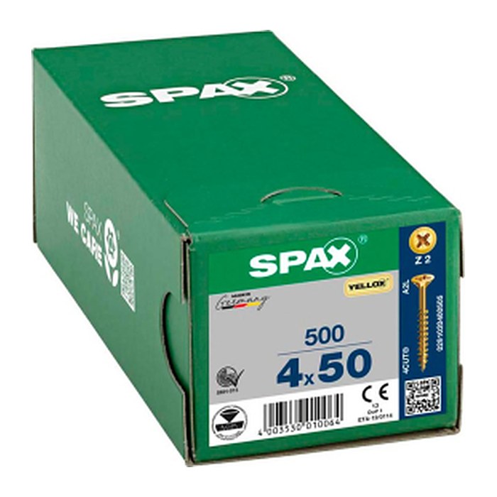 SPAX® Universalschrauben Z2 Senkkopf YELLOX 0291020400505 4 mm x 50 mm, 500 St.
