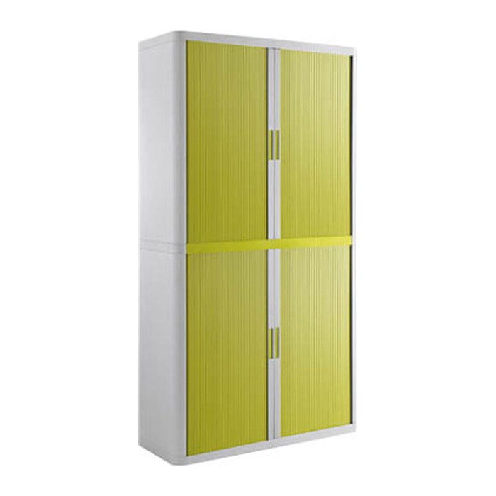 PAPERFLOW easyOffice Rollladenschrank weiß, grün ohne Fachböden 110,0 x 41,5 x 204,0 cm