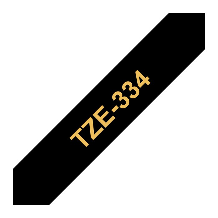 brother Schriftband TZe-334 TZE334, 12 mm, gold auf schwarz, 1 St.