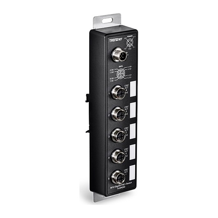 TRENDnet Indust Switch 5-Port EN50155 M12 Gbit PoE+ Railway