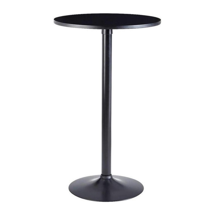 WOHNLING Stehtisch rund MDF-Platte schwarz 60,0 x 60,0 x 100,0 cm, 1 St.