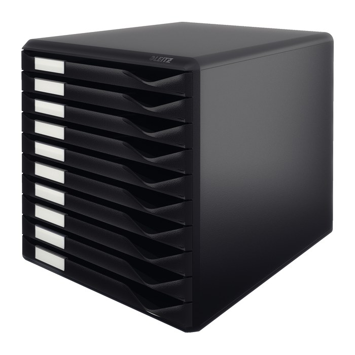 LEITZ Schubladenbox Formular-Set schwarz 52940095, DIN A4 mit 10 Schubladen, 1 St.