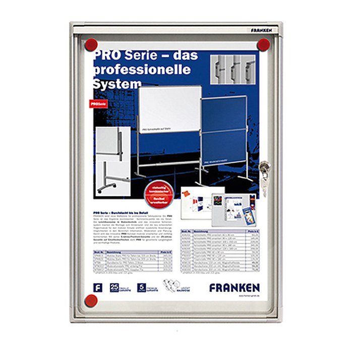 FRANKEN Schaukasten X-tra!Line silber 1x DIN A4 28,0 x 3,0 x 37,0 cm, 1 St.