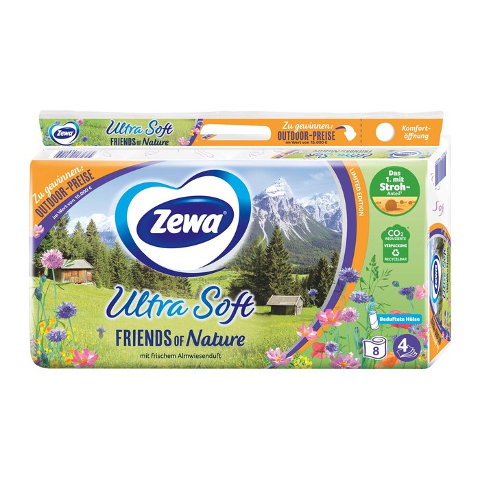Zewa Toilettenpapier Ultra Soft "Schneespaziergang" 4-lagig, 8 Rollen