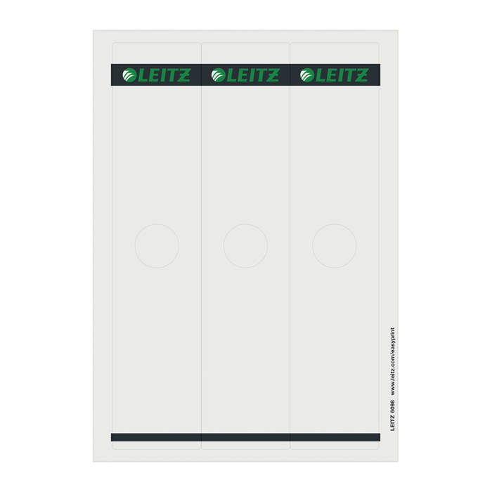 LEITZ Ordneretiketten grau für 8,0 cm Rückenbreite, 75 St.