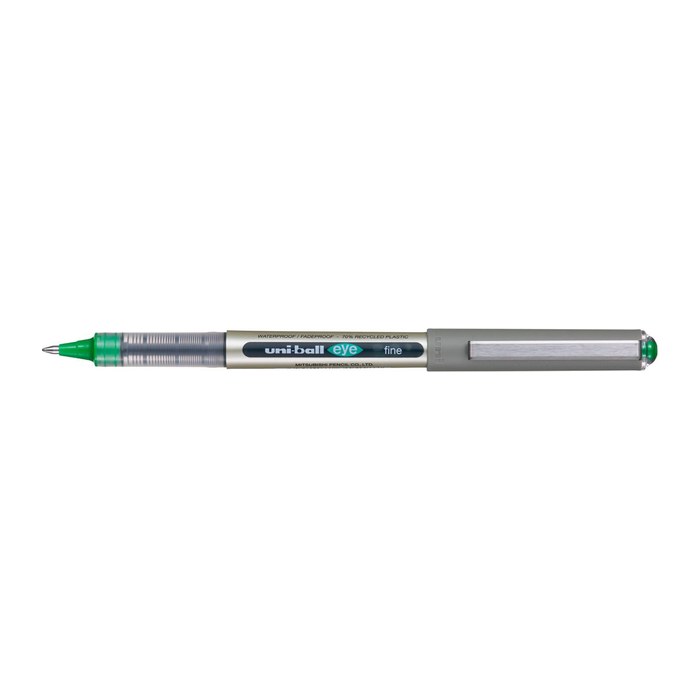 uni-ball eye fine UB-157E Tintenroller silber 0,4 mm, Schreibfarbe: grün, 1 St.