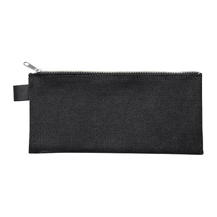 VELOFLEX Reißverschlussbeutel DIN lang schwarz/silber Textil, 1 St.