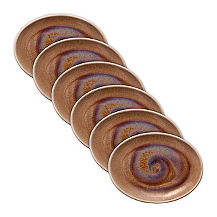 HEART & SOUL Servierplatten Perfect Match Oyster braun 25,0 x 19,0 cm, 6 St.
