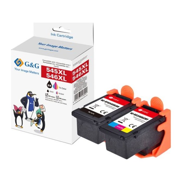 G&G XL-Patronen 2er Set kompatibel mit Canon 546XL/545XL
