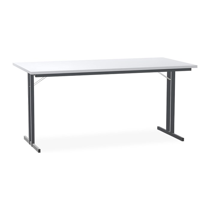 Klapptisch mit T-Fuß – Gestell in Schwarzgrau (1600 x 800 x 750 mm)