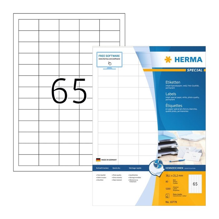 HERMA Adressetiketten weiß 88,9 x 46,6 mm, 80 Blatt