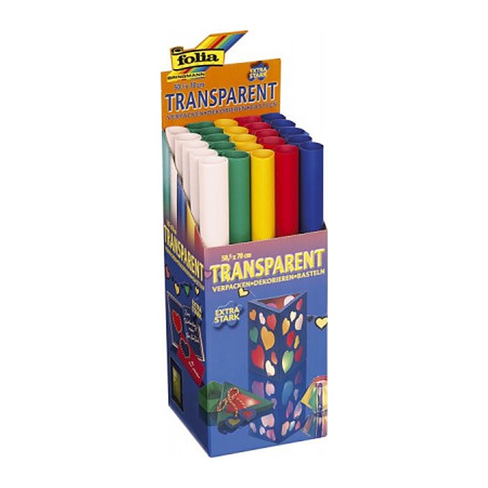 folia Transparentpapier EXTRA STARK farbsortiert 115 g/qm 25 Rollen