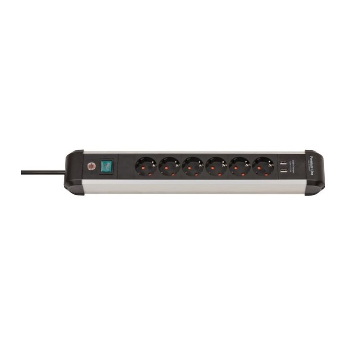 Brennenstuhl Steckdosenleiste Premium-ALU-Line 6fach 3m USB