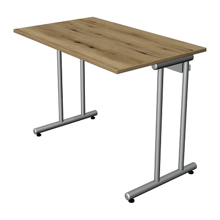 Kerkmann Smart office Schreibtisch eiche rechteckig, C-Fuß-Gestell silber 100,0 x 60,0 cm