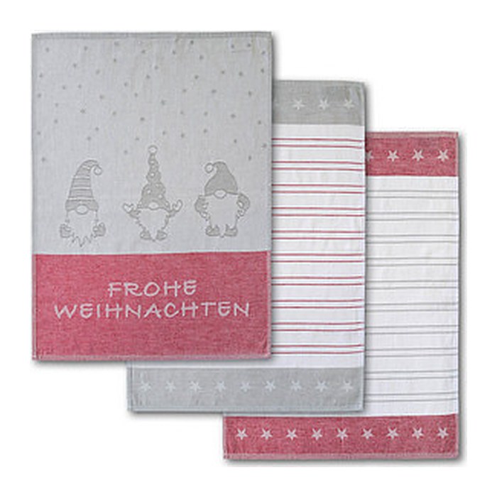 Dyckhoff Geschirrtücher Wichtel rot 50,0 x 70,0 cm, 3 St.