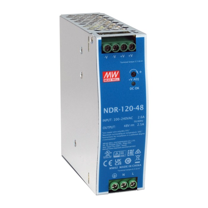 LevelOne Industrie Netzteil 48VDC/120W+DIN-Schiene silber