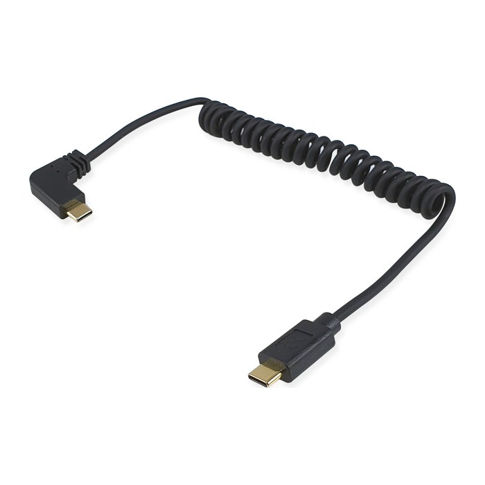 Equip Kabel USB-C2.0->C 90°Coil PD60W St/St 1.00m schwarz