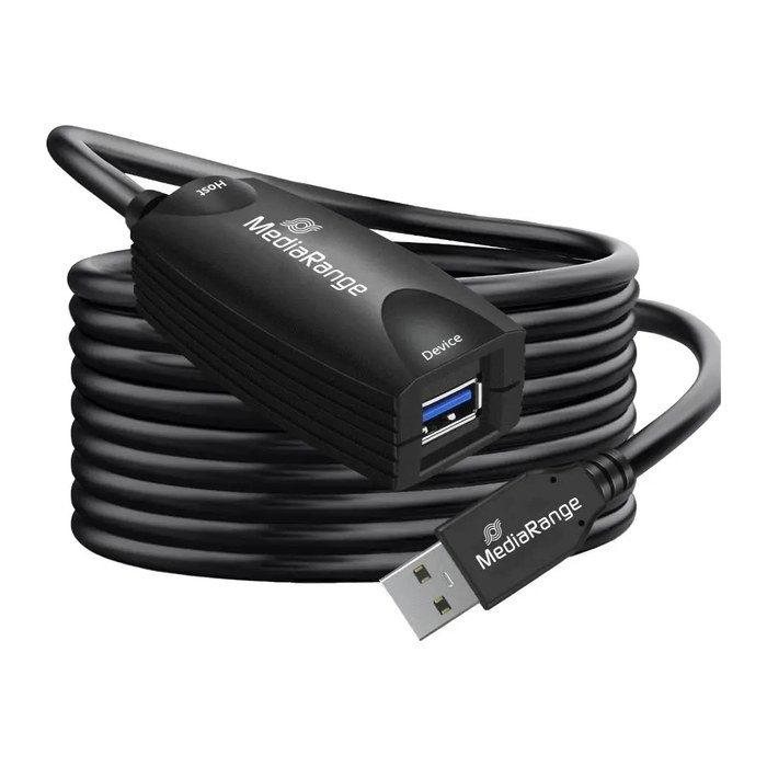 MediaRange Aktives USB-Verlängerungskabel USB-A 3.0 5m sw