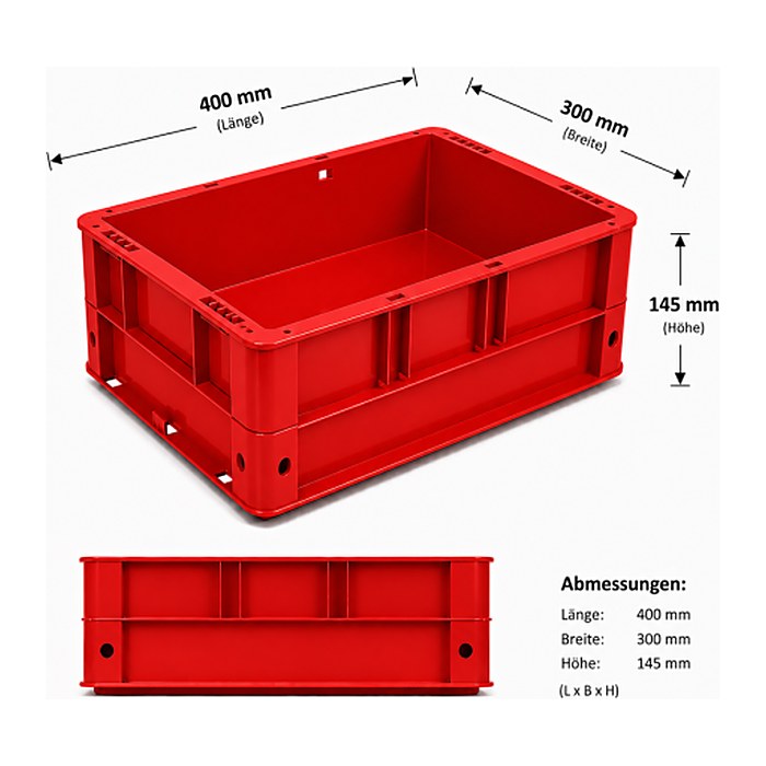 SCHULTE Eurobox rot 30,0 x 40,0 x 14,5 cm, 1 St.