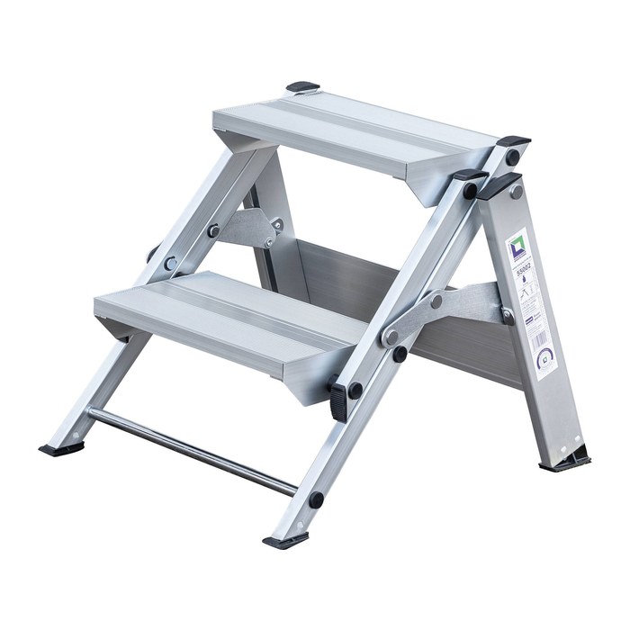 MUNK Klapptritt 55002 silber 2 Stufen, H: 42,0 cm