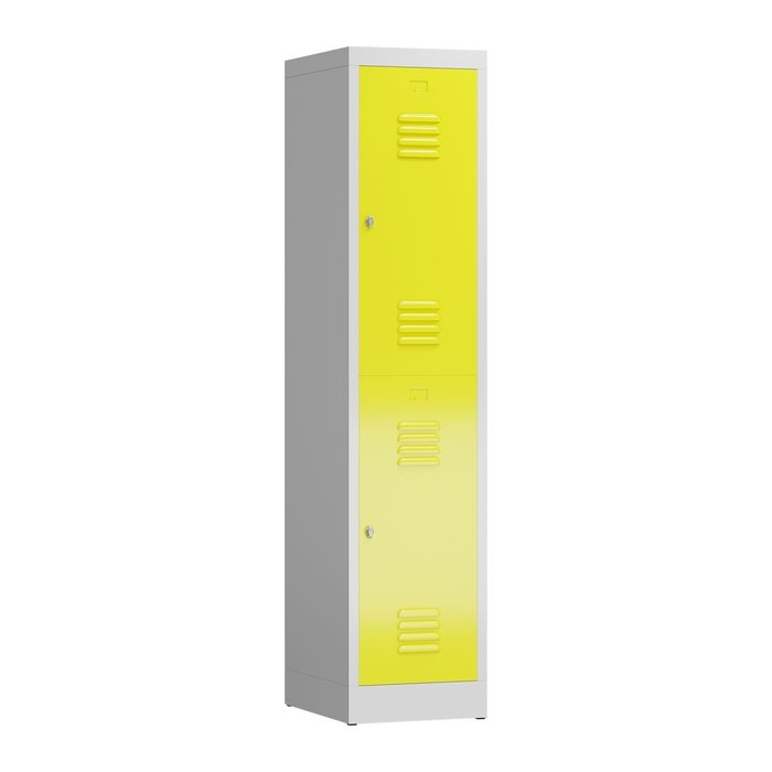ClassiX Spind lichtgrau, zinkgelb X-523216, 2 Schließfächer 41,5 x 50,0 x 180,0 cm