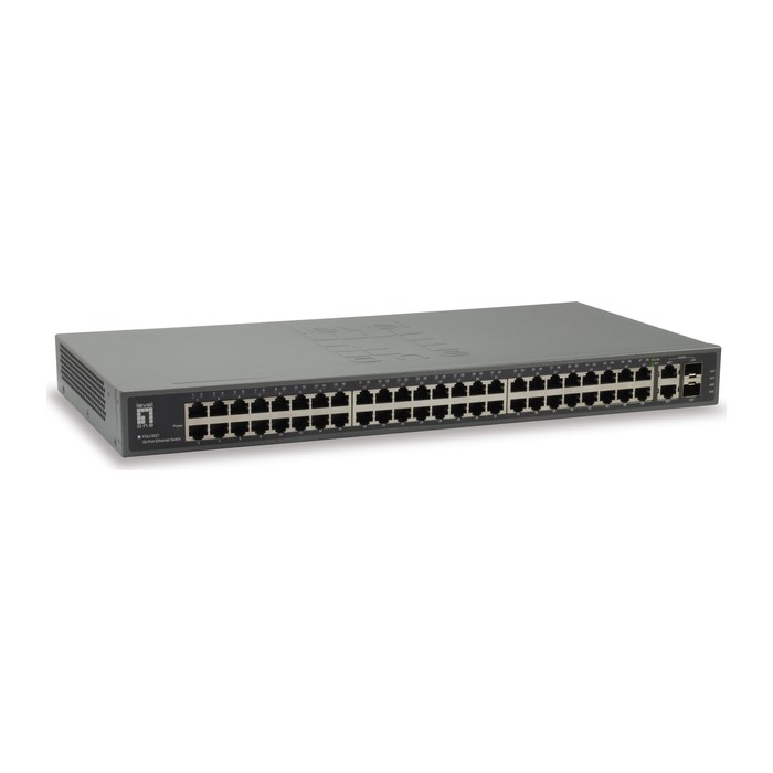 LevelOne Switch 48xFE/2xGE RJ45/SFP Combo 19"unmanaged Metal