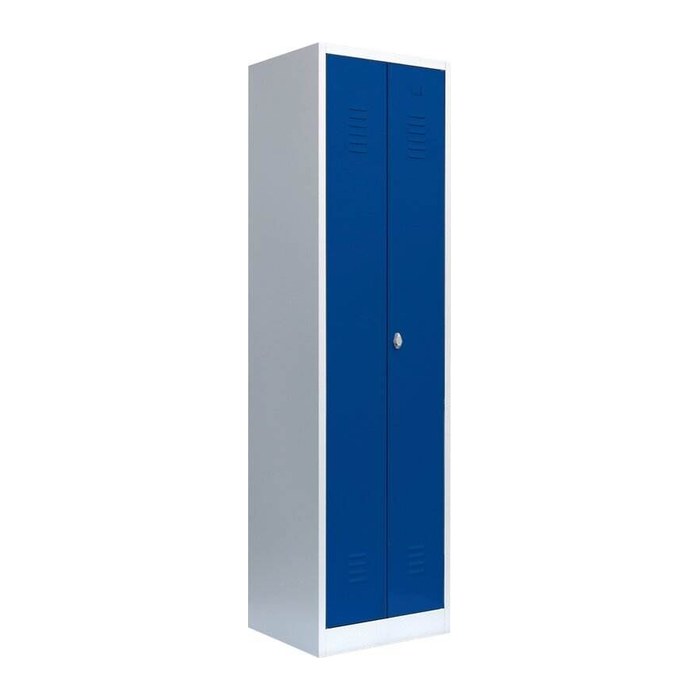 LÜLLMANN Spind enzianblau, lichtgrau 510401, 1 Schließfach 50,0 x 50,0 x 180,0 cm
