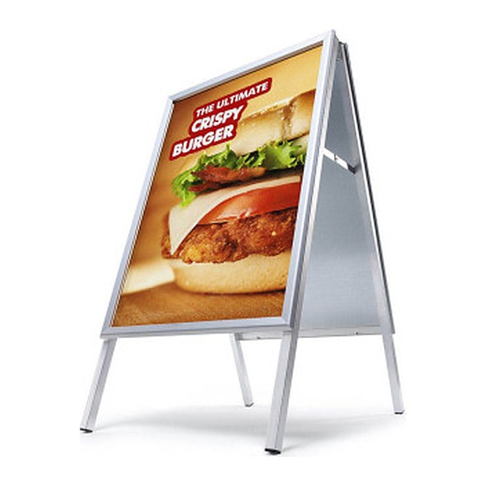 Showdown® Displays Kundenstopper silber DIN A1 2 Fächer 63,9 x 74,4 x 109,4 cm, 1 St.