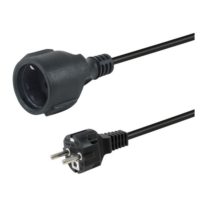 Equip Stromkabel CEE 7/7->CEE 7/3 St/Bu schwarz 5.00m