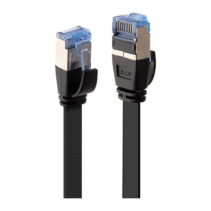 LINDY Patchkabel Cat6A U/FTP Flachband schwarz 1.00m