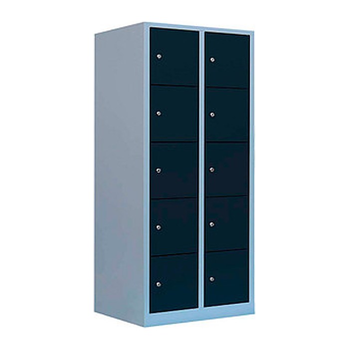 LÜLLMANN Schließfachschrank anthrazit, lichtgrau 523928, 10 Schließfächer 80,0 x 50,0 x 190,0 cm