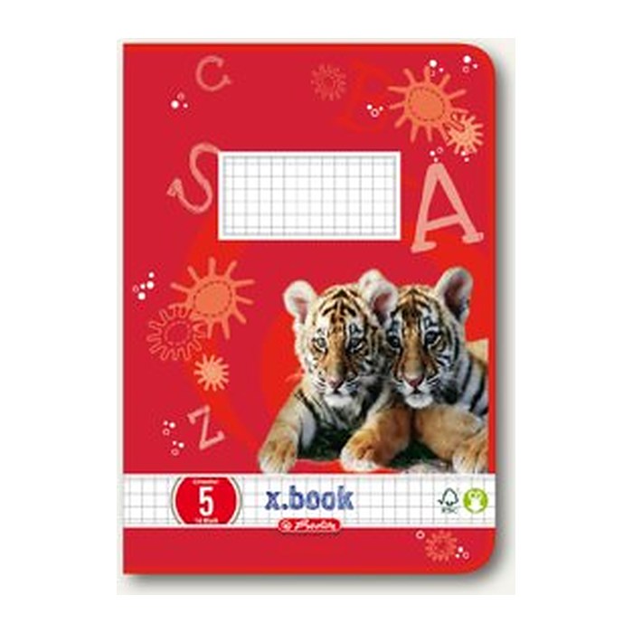 herlitz Schulheft x.book Lineatur 5 kariert DIN A5 ohne Rand, 16 Blatt, 1 St.