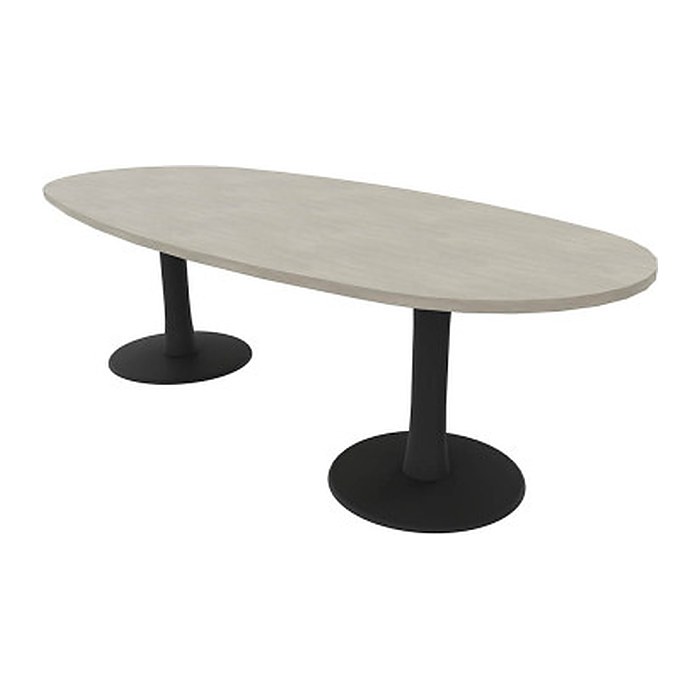 Quadrifoglio Konferenztisch Idea+ beton oval, Säulenfuß grau, 240,0 x 110,0 x 74,0 cm