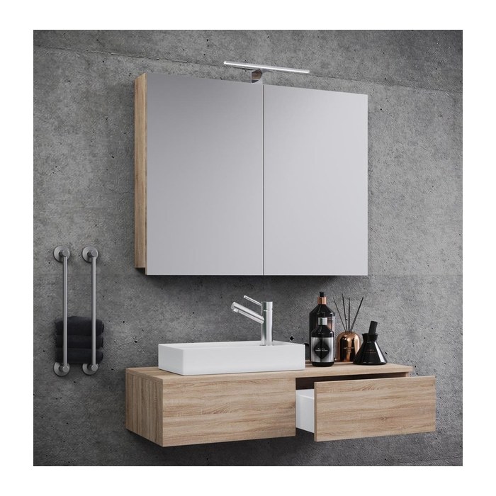 VCM my bath Badmöbel-Set 3-teilig Gudas 914837 sonoma-eiche 85,0 x 35,0 x 14,0 cm