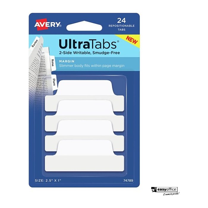 AVERY Zweckform UltraTabs Schmal Haftmarker weiß 24 Blatt