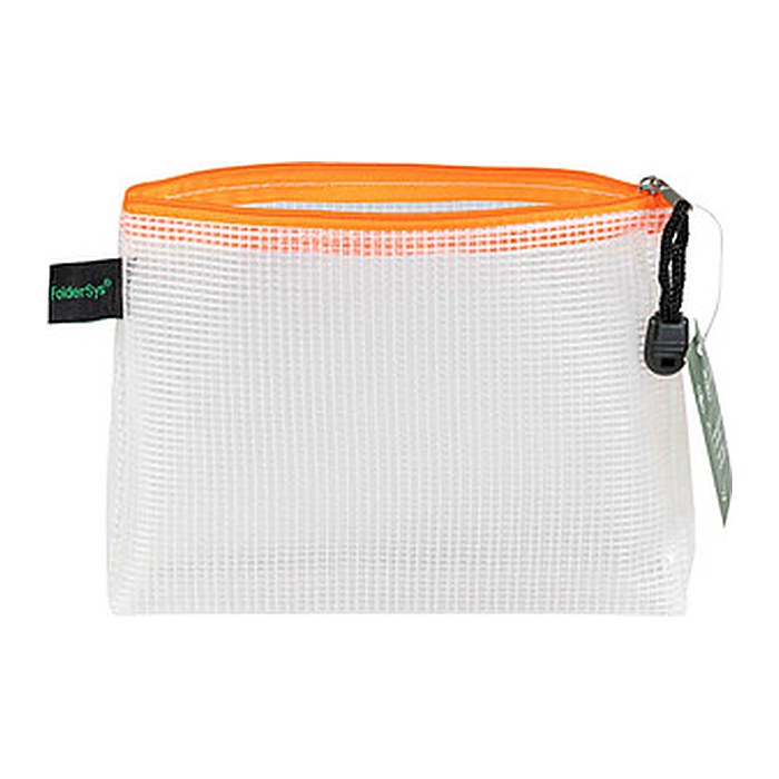 FolderSys Reißverschlussbeutel DIN A6 transparent/orange 0,28 mm, 1 St.